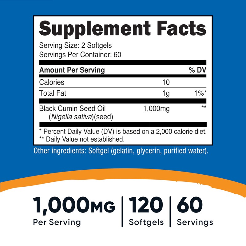 Nutricost Black Seed Oil (Cumin) - Cold Pressed, Source of
