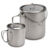 400ml 750ml Cup Set Ultralight Titanium Cup Hanging Pot Set