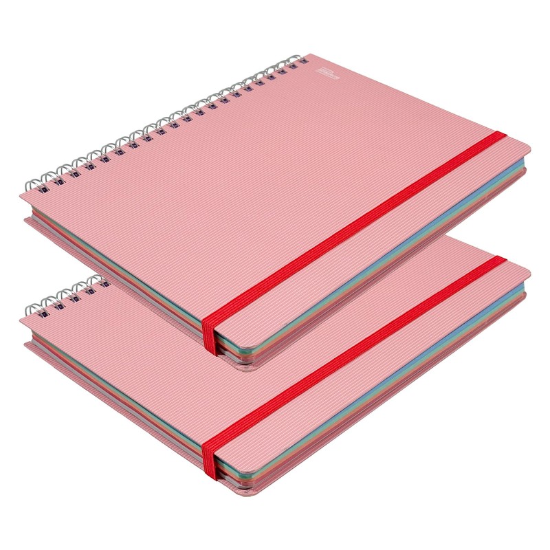 Printaform Libreta Profesional Arcoíris Pastel Universitaria 200h, 2 piezas, Raya,