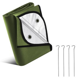 Kingdder 1 Pcs Heavy Duty Insulated Tarp Emergency Blankets for Survival 60 x 82 Inches Thermal Reflective Tarp Cold Weather Camping Blanket Winter Tent Insulation for Hiking(Green)