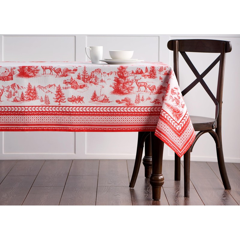 Maison d' Hermine Winter Jouy 100% Cotton Tablecloth for Kitchen