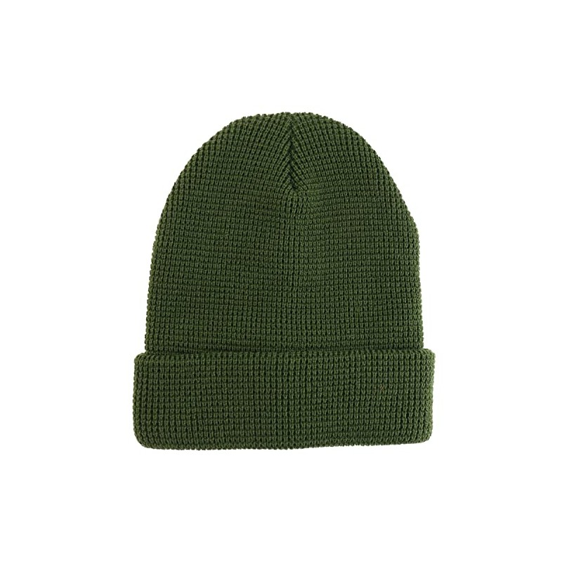 Armycrew Gorro largo de punto gofre grueso para invierno, Verde