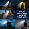 Led Headlamp Rechargeable, Headlight Headband Light Lumen with Red Motion