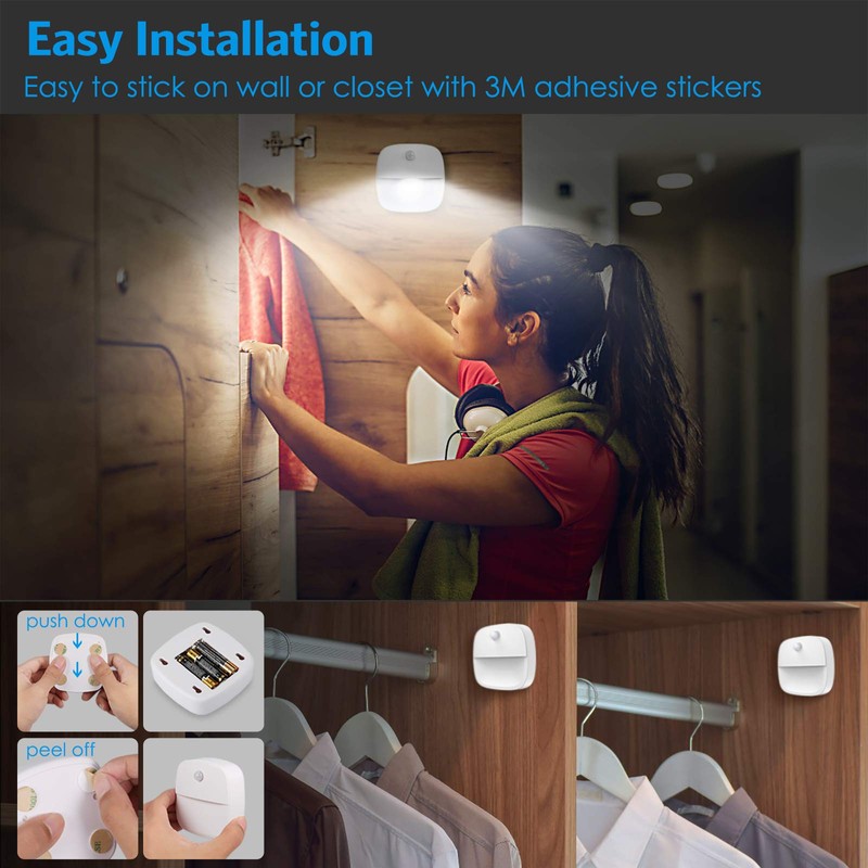 AMIR (Upgraded Version) Motion Sensor Light, Cordless Battery-Powered LED Night