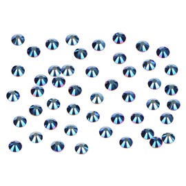 1440PCS Art Nail Rhinestones non Hotfix Glue Fix Round Crystals Glass Flatback for DIY Jewelry Making with one Picking Pen (ss16 1440pcs, Mine Blue)