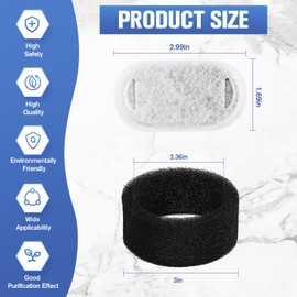 Yizhet 48 Pack Cat Water Fountain Filters, Cat Fountain Replacement Filters for 67oz/2L & 108oz/3.2L & 135oz/4.0L Stainless Steel Adjustable Water Flow Pet Water Fountain (24 Filters & 24 Sponges)