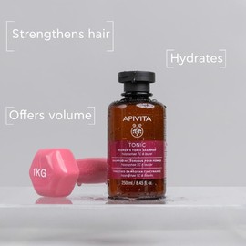 Apivita Shampoo Tonificante para Mujeres con Cabello Debilitado 250ml - Shampoo natural para la pérdida de cabello con complejo tónico patentado de hippophae, laurel y propóleo