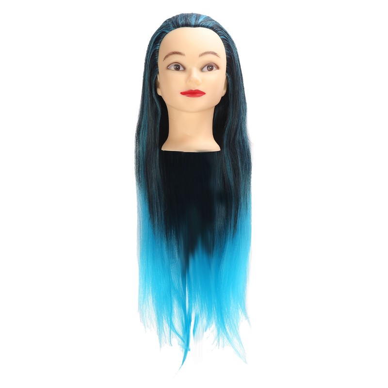 Hair Mannequin Head Colorful Hair Braiding Practice Hairdressing Mannequin Head