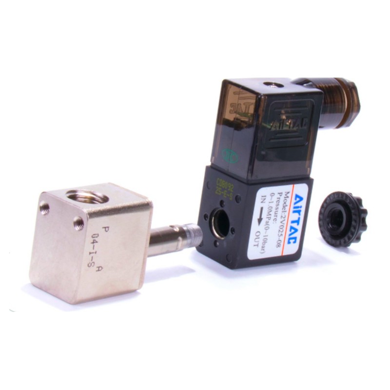 Solenoid Valve Fluid Control AirTAC 2V025-08 1/4"PT DC24V 2/2 Way