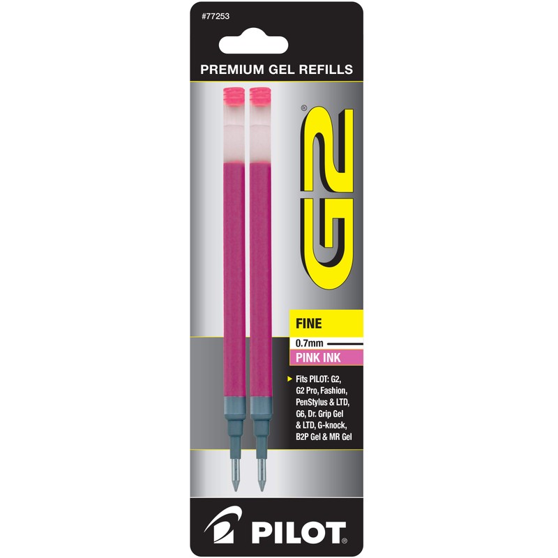 Pilot, G2 Gel Ink Refills, Fine Point 0.7 mm, Pink,