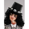8in1 1980s Rockstar Slash Style Black Top Hat with Band
