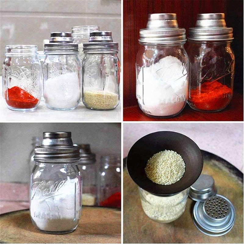 Mason Jar Shaker Lids 316 Stainless Steel Wide Mouth Mason