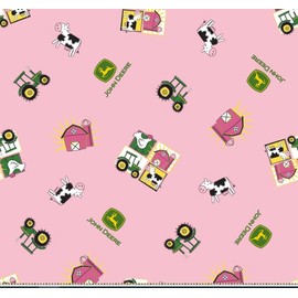 JD Farm Girl Pink Cotton Fabric