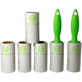 Leo Small Lint Roller + 6 Refills Total 360 Sheets of Sticky Peel Tape Per Roll For Pet Hair Remover Lint Brush (6pc Mini Lint Roller)