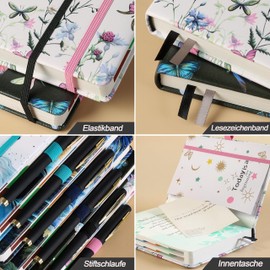 2026 A5 Calendar - Weekly Planner & Calendar (Jan 2026 - Dec 2026), Student Calendar, Planner with Monthly Overview, Notes & Contacts, Hardcover Diary with Pen - Flowers & Butterflies