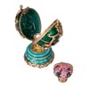 danila-souvenirs Glamorous Style Spring Flowers Easter Egg with Basket of