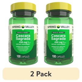 Unbranded 2 Pack Whole Herb Cascara Sagrada Dietary Supplement Capsules 450 Mg 100 Count