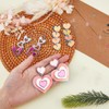 HOBBIESAY 5 Style Glitter Triple Heart Dangle Drop Earrings Cute
