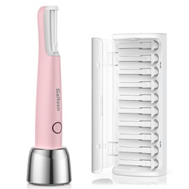 Sonic Dermaplaning Tool para mujeres, Recargable Dermaplane Razor Sonic Edge Tecnología para vello facial, exfoliante y pelusa de melocotón, 10 cuchillas de repuesto color rosa