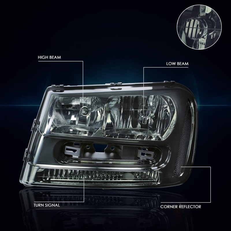 PM PERFORMOTOR 2Pcs Headlights Assembly Compatible with Chevy Trailblazer EXT