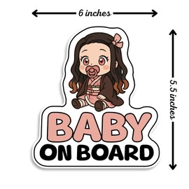 Baby on Board Car Sticker, Baby Demon, Waterproof and UV-Resistant Baby on Board Sticker, Durable Baby Sign for Safety Awareness, Easy to Apply for Window or Bumper