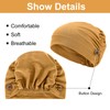 3 Pieces Bouffant Caps with Buttons Unisex Stretchy Headband Turban