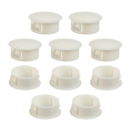 Heyiarbeit 20pcs Hole Plugs 7/8" / 22mm Nylon Plastic Round Snap in Type Locking Hole Tube Furniture Fencing Post Pipe Insert End Caps White Tone