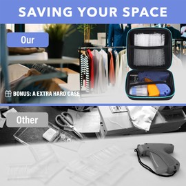 Price Tagging Gun for Clothing, Standard Retail Price Tag Attacher Gun Kit for Clothes Labeler with 7 Needles & 1100Pcs 2" Barbs Fasteners, Hang Tag Attacher Gun for Store Warehouse Yard Sale