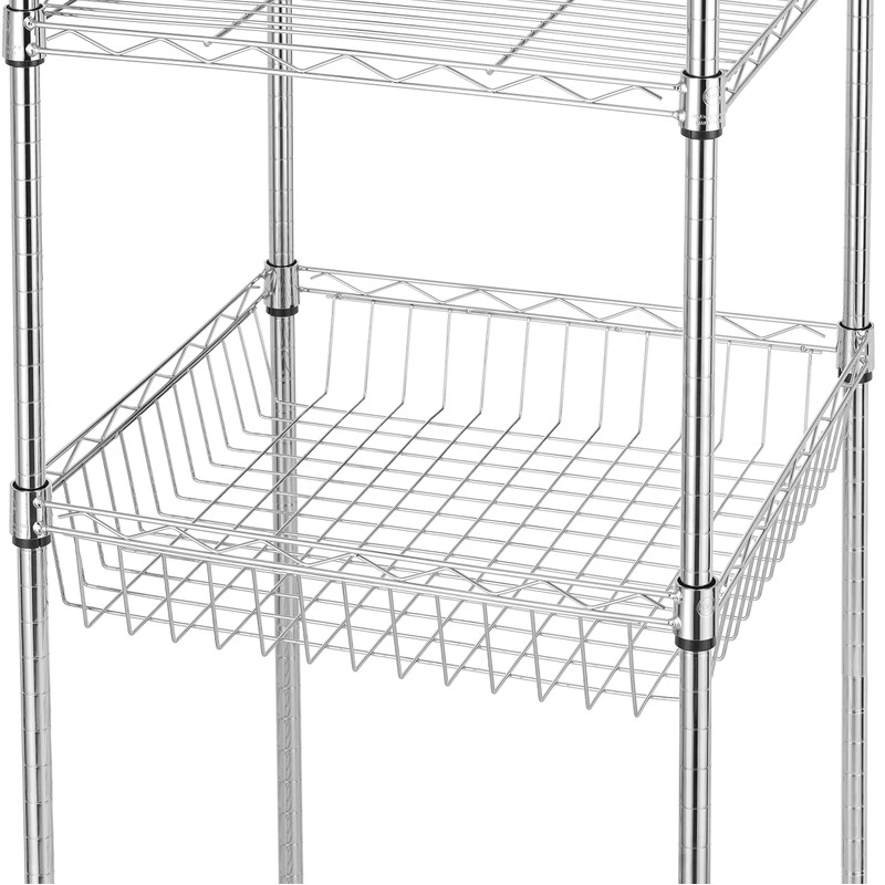 Finnhomy Heavy Duty 6 Tier Wire Shelving Unit with Wheels