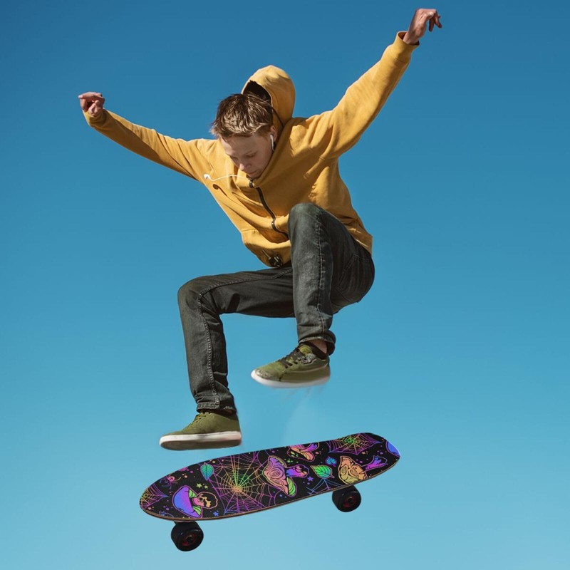 VitVerCosy Magic Spider Web Skateboard Grip Tape Longboards Griptape Bubble