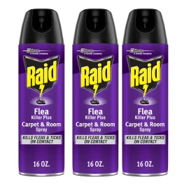 Raid 3 Cans Raid Flea Killer Plus Carpet & Room Spray Kills Fleas Bed Bugs  Eggs 18oz