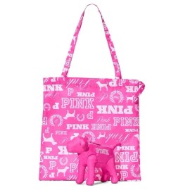 Victoria's Secret NWT Victorias Secret PINK Packable Dog Tote Bag Shopper Beach Logo Travel Carry
