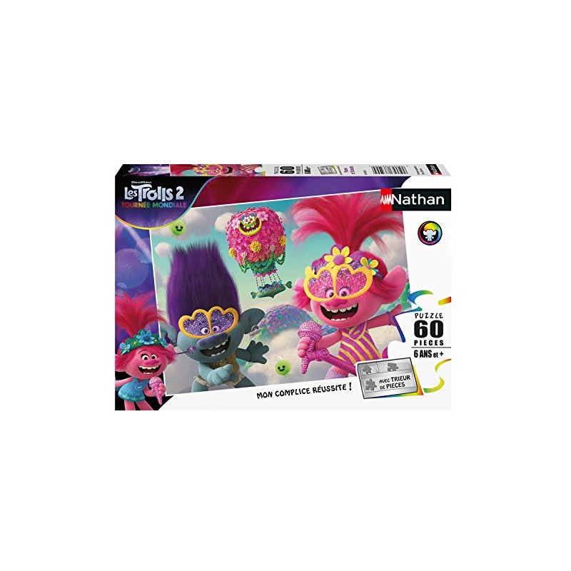 Nathan 4005556865680 Puzzle 60 Pieces Poppy and Branch Trolls 2