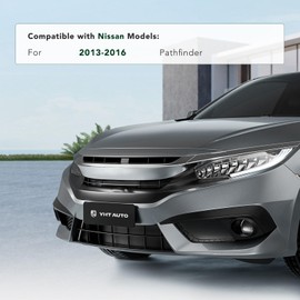 YHTAUTO Front License Plate Frame w/Screws Compatible with Nissan Pathfinder 2013-2016 Sport Utility, PP Plastic Black Bumper License Plate Bracket, No Drill Licence Plate Holder