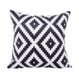 CUIGU Modern Minimalist Striped Plush Pillow Case Geometric Pattern Cushion Cover Black And White Home Decor, 45x45cm