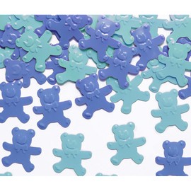 Konfetti Teddybär 18x19mm 15g - Bärchen Deko für Baby oder Kindergeburtstag - Babyparty Tischdeko Junge - Tischkonfetti Streudeko - Confetti - Blau Türkis
