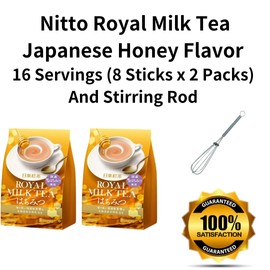 Nitto Royal Milk Tea Japanese Honey Flavor 16 Servings (8 Sticks x 2 Packs) And Stirring Rod