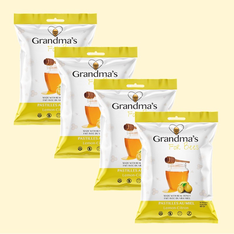 Grandma's For Bees | Honey and Lemon 80g - Pack