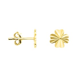 SOFIA MILANI - Women's Earrings 925 Silver - Clover Stud Earrings, Yellow Gold, No Gemstone
