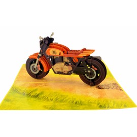 Super Motorcycle Pop Up Card come with Flying Butterfly,Ideal 3D Greeting Card for Motorcycle Crazy Friend, Father's Day, Christmas. 6"x8" when closed (Super Motorbike)
