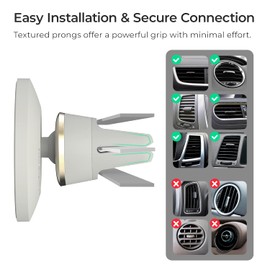 iOttie Velox Gray Magnetic Car Mount Air Vent Phone Holder Compatible With MagSafe iPhones Including 12, 13, 14, Pro, Pro Max, Mini, and Plus Models