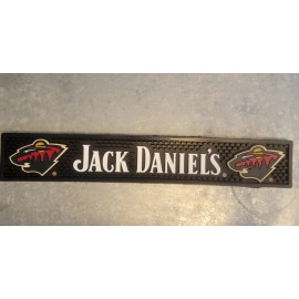 Jack Daniel's Rubber Bar Rail Spill Mat MN Wild Logo Black New