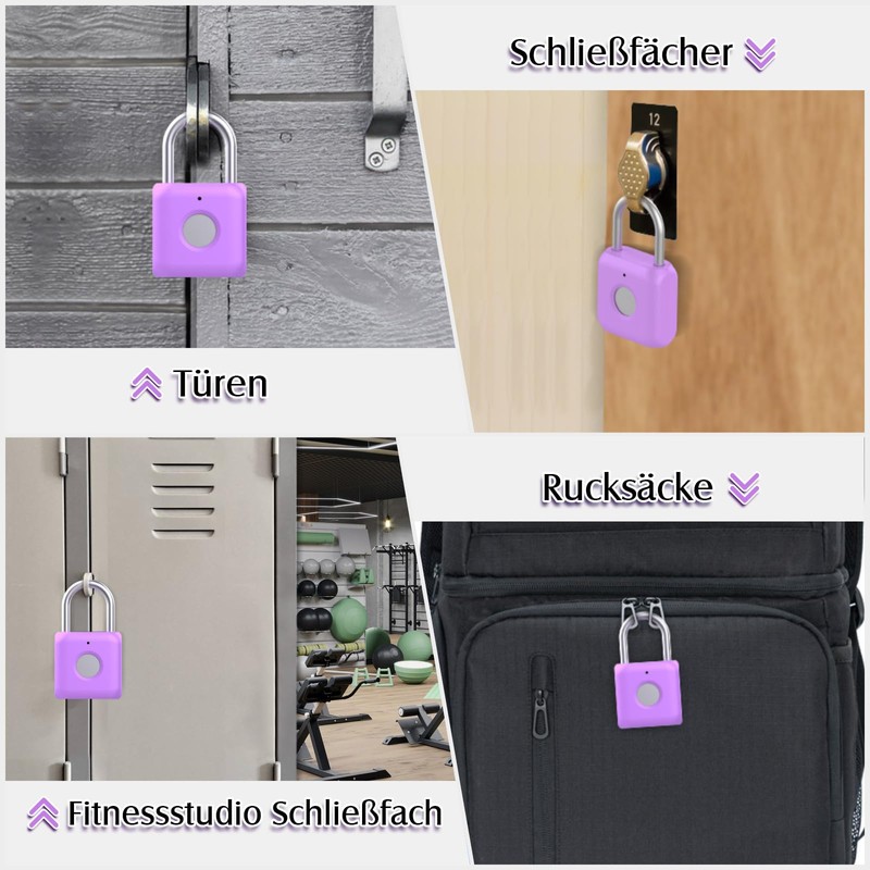 Anweller Fingerprint Padlock with Fingerprint Small for Gym, Office, Home,