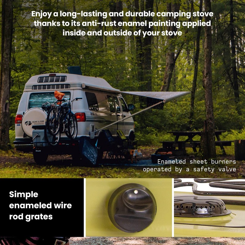 ABBA 12" Single Burner Propane Camping Stove - With Enamel