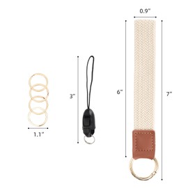 acDesign 2Pcs Wrist Lanyard for Keys Woven，Keychain With Wrist Lanyard White Wristlet Keychain for Women Men Car Keys Wallet Phone