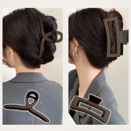 Rodri Mische Hair Clip, 5.1 inches (13 cm), Set of 2, Large Shikkari Tomal, Large Volume, Hair Clip, Hair Clip, Hair Claw, Cute, Shikkari Bath, Hair Accessory, No. 19, Brown