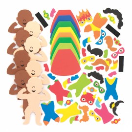 Baker Ross AT895 Star Heroes Mix & Match Fridge Magnets Kits - Pack of 8, Make Your Own Magnets, Ideal for Kids Arts and Crafts Project, Small