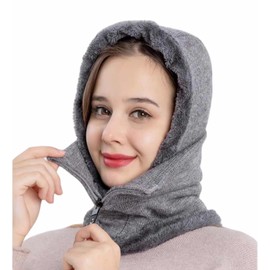 LeafIn 9808 Balaclava, Neck Warmer, Boa, Hood Warmer, Women's, Knit, Fleece Lined, Cold Protection, Face Mask, For Motorcycles, Bicycles, Skiing, Snowboarding, Sports, Hat, Winter, Windproof, Warm