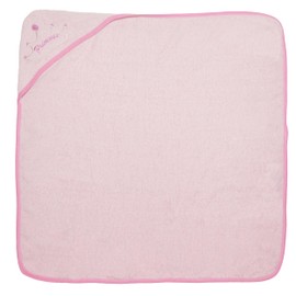 EVERYDAY KIDS Hooded Baby Toddler Bath Towel for Girls - 3D Pink Princess Towel with Crown; Soft and Absorbent Terry Cloth Hooded Towel for Young Kids; Baby Girl Bath Essential