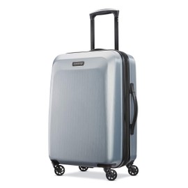 American Tourister Moonlight Hardside Expandable Luggage with Spinner Wheels, Silver, Carry-On 21-Inch